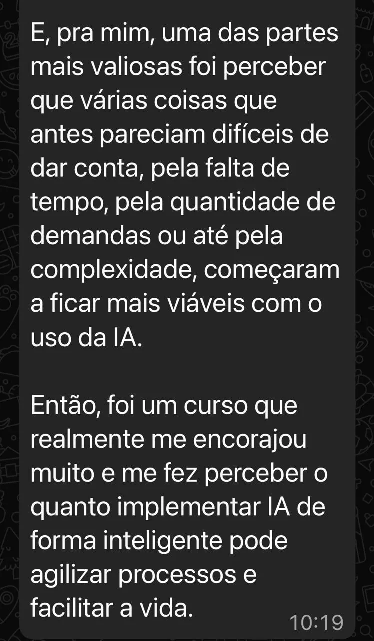 Depoimento de aluna do Prontuário Inteligente