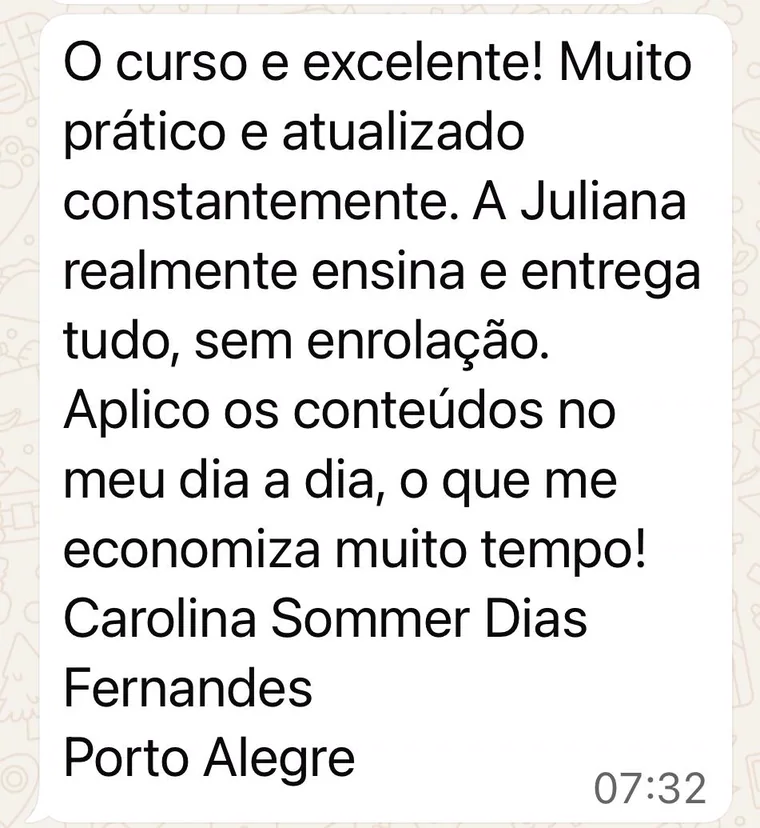 Depoimento de Carolina Sommer Dias Fernandes — Porto Alegre